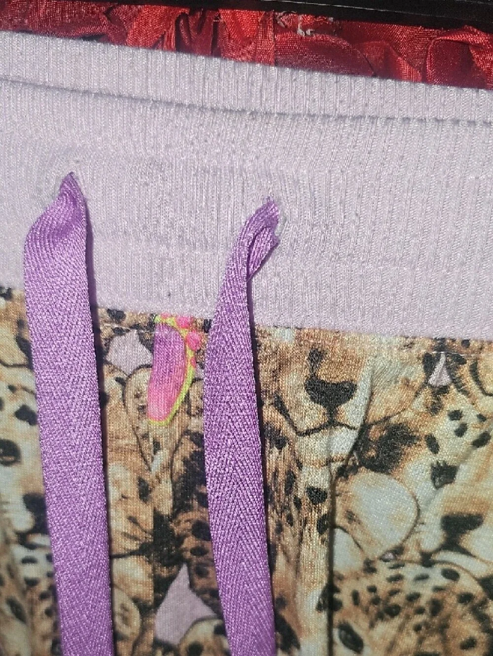 Justice Girls Pink Trim Leopard Cub Sleep Pants Size 8